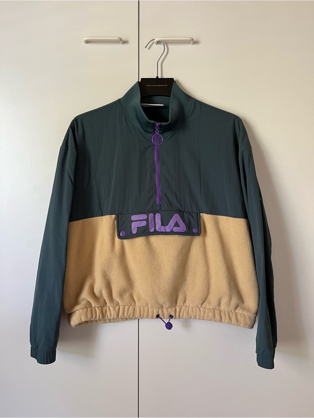 Retro Fila Boxy Cropped 2-Tone Fleece